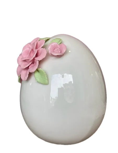 Uovo Grande con Fiori in Ceramica L' Arte di Nacchi