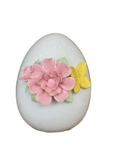 Uovo Piccolo con Fiori in Ceramica L' Arte di Nacchi