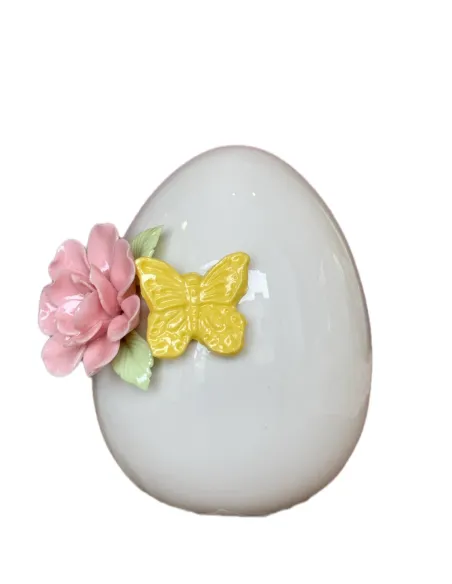Uovo Piccolo con Fiori in Ceramica L' Arte di Nacchi