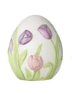 Uovo Grande in Ceramica con Tulipani L' Arte di Nacchi