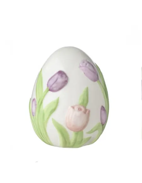 Uovo Medio in Ceramica con Tulipani L' Arte di Nacchi