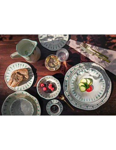 Insalatiera Domitilla Verde Acqua 24x9.5cm in Stoneware