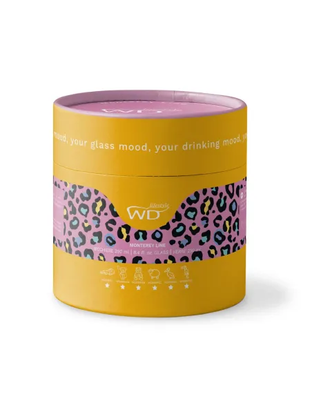 Bicchiere In Vetro Borosilicato Decoro Tucano In Vetro Colorato All'interno