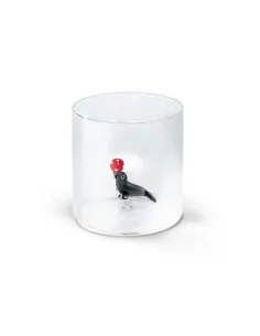 Bicchiere In Vetro Borosilicato Decoro Foca In Vetro Colorato All'interno