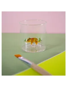 Bicchiere In Vetro Borosilicato Decoro Bradipo In Vetro Colorato All'interno 2