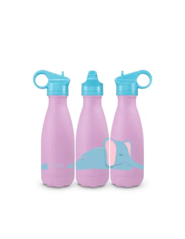 Bottiglia termica in acciao inox. Capacità 260 ml. Decoro Elefante