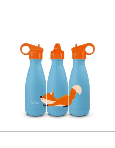 Bottiglia termica in acciao inox. Capacità 260 ml. Decoro Volpe