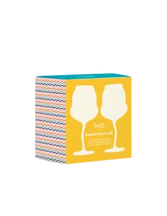 Set 2 Calici Cocktail In Vetro Colori Arancione e Azzurro, Viola e Giallo 2