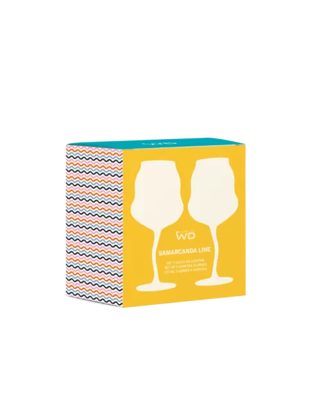 Set 2 Calici Cocktail In Vetro Colori Giallo e Rosa, Verde e Arancione