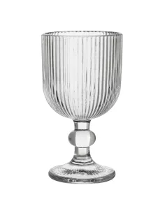 Set 6 Calici Vino Righe in Vetro Trasparente 8 x 14cm