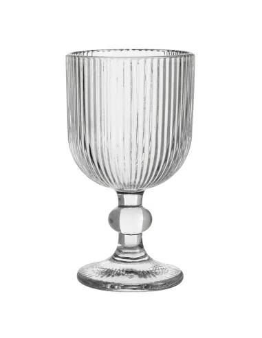 Set 6 Calici Vino Righe in Vetro Trasparente 8 x 14cm