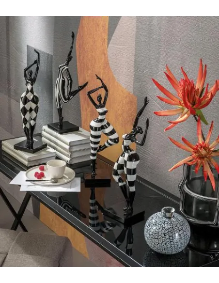 Scultura in Resina Silhouette Bianco e Nero 1L176 - L'oca Nera