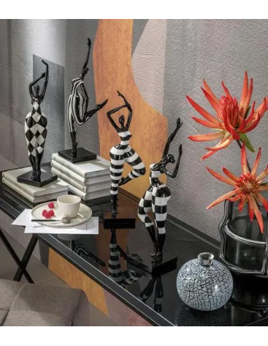 Scultura in Resina Silhouette Bianco e Nero 1L177 - L'oca Nera