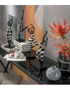 Scultura in Resina Silhouette Bianco e Nero 1L178 - L'oca Nera 2