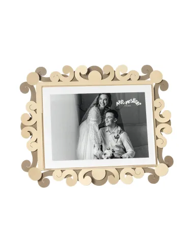 Portafoto Koko Grande Orizzontale Beige e Crema