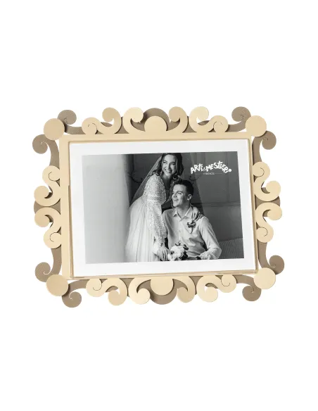 Portafoto Koko Grande Orizzontale Beige e Crema