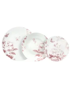 Servizio Piatti 18 Pz in Porcellana Vie en Rose