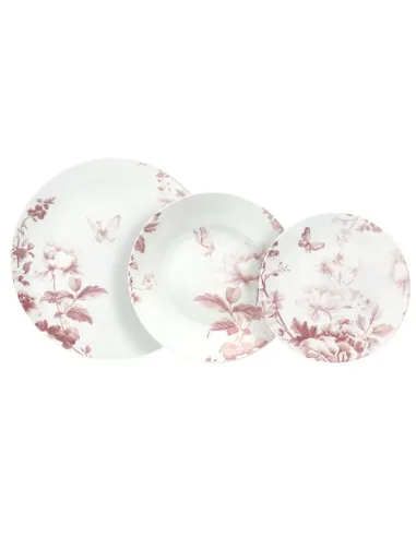 Servizio Piatti 18 Pz in Porcellana Vie en Rose