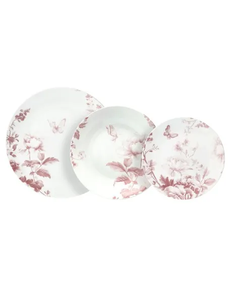 Servizio Piatti 18 Pz in Porcellana Vie en Rose