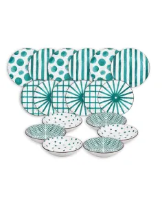 Servizio Piatti 18 Pz in Porcellana Teal Mirage