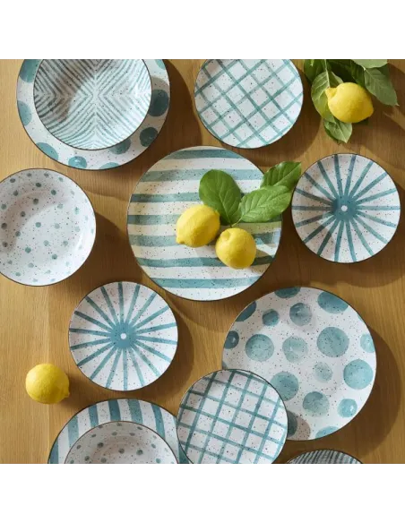 Servizio Piatti 18 Pz in Porcellana Teal Mirage