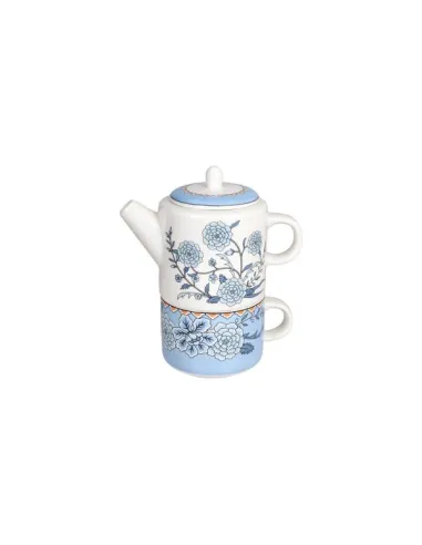 Tazza con Teiera Heritage New Bone China Azzurro