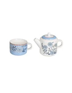 Tazza con Teiera Heritage New Bone China Azzurro 2
