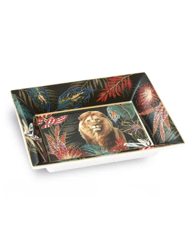 Svuota Tasche 19,5×15,5 cm in Porcellana in Gift Box SAUVAGE LION