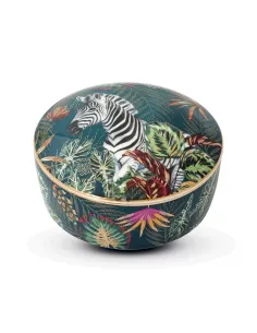 Portagioie Tondo 10x5,5 cm in Porcellana con Coperchio in Gift Box SAUVAGE ZEBRA