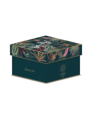 Portagioie Tondo 10x5,5 cm in Porcellana con Coperchio in Gift Box SAUVAGE ZEBRA