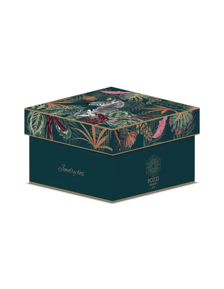 Portagioie Tondo 10x5,5 cm in Porcellana con Coperchio in Gift Box SAUVAGE ZEBRA