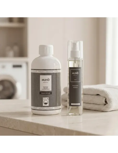 Profuma Bucato 200ml + Spray Tessuti 125ml Fiori di Cotone