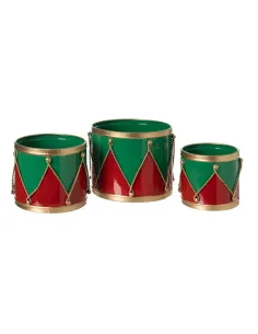 Set 3 Tamburelli in Ferro Rosso e Verde - L'arte di Nacchi