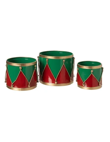 Set 3 Tamburelli in Ferro Rosso e Verde - L'arte di Nacchi