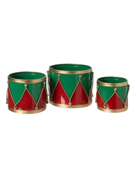 Set 3 Tamburelli in Ferro Rosso e Verde - L'arte di Nacchi
