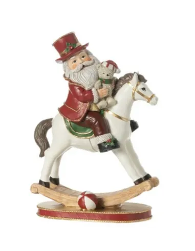 Babbo Natale su Cavallo a Dondolo - L'arte di Nacchi