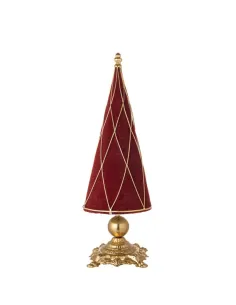 Albero di Natale Rosso e Oro in Tessuto e Ferro 57h - L'arte di Nacchi