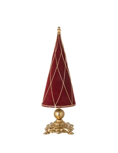 Albero di Natale Rosso e Oro in Tessuto e Ferro 57h - L'arte di Nacchi