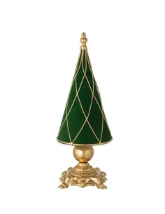 Albero di Natale Verde e Oro in Tessuto e Ferro 47h - L'arte di Nacchi