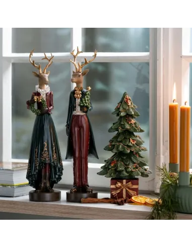 Renna con Albero in Resina - L'arte di Nacchi