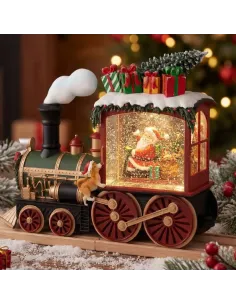 Locomotiva in Resina con Luci Led e Musica - L'arte di Nacchi