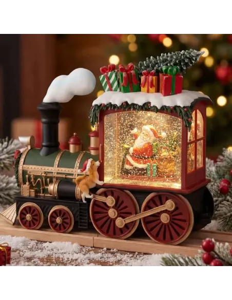 Locomotiva in Resina con Luci Led e Musica - L'arte di Nacchi