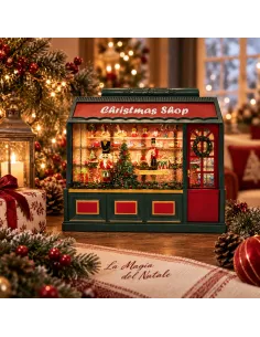 Bottega di Natale in Resina con Luci Led - L'arte di Nacchi