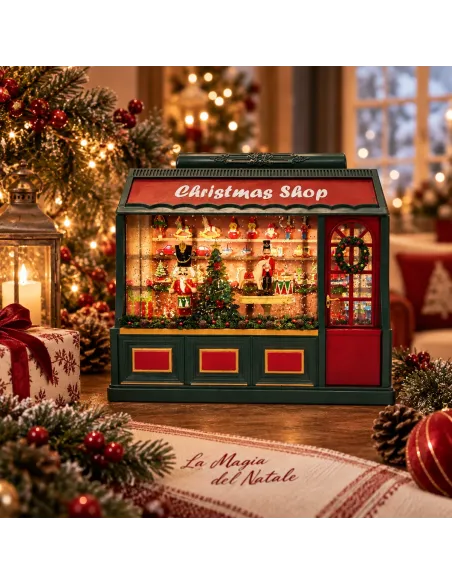 Bottega di Natale in Resina con Luci Led - L'arte di Nacchi