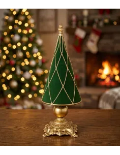 Albero di Natale Verde e Oro in Tessuto e Ferro 47h - L'arte di Nacchi 2
