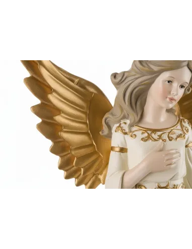 Dolci Custodi - Angelo in Resina Bianco e Oro Decoro 1 L'oca Nera