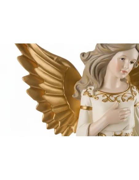Dolci Custodi - Angelo in Resina Bianco e Oro Decoro 1 L'oca Nera