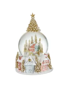 Alba Incantata - Palla di Neve con Carillon Villaggio Albero di Natale L'oca Nera