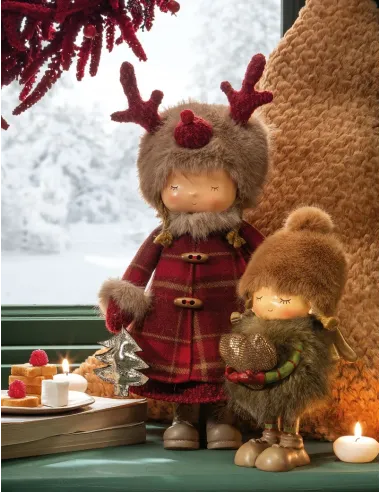 Festa nel Bosco - Bambina con Albero e Cappotto Scozzese L'oca Nera