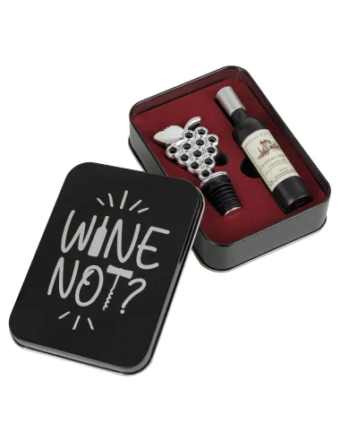 Set da Vino in Scatola in Latta Wine Not